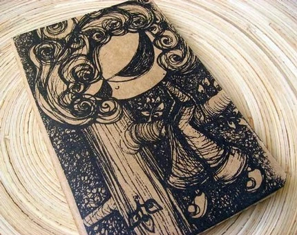 Imaginary Friend - Moleskine Cahier Journal Notebook - Gocco Printed - Lined
